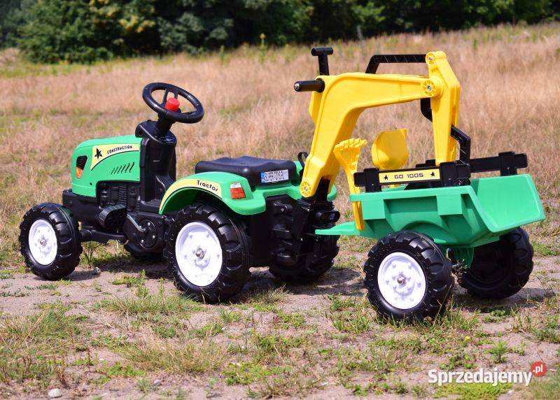 TRAKTOR NA PEDAŁY Z PRZYCZEPĄ I KOPARKĄ TR3007 Toruń