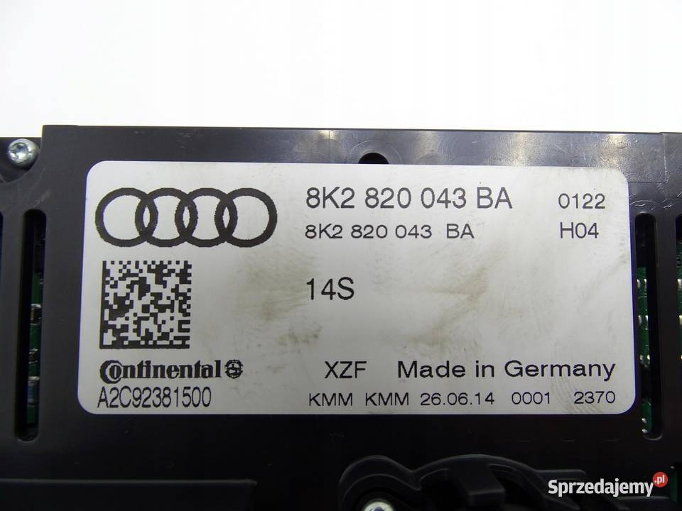 PANEL KLIMATYZACJI 8K2820043BA AUDI A4 B8 LIFT osobowe