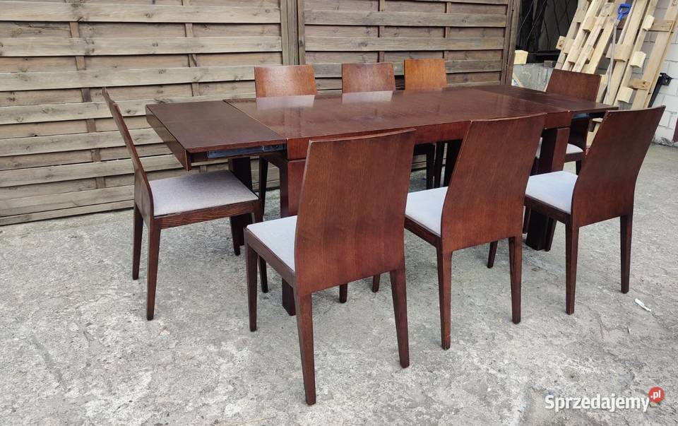 Stół rozkładany 8 krzeseł włoski komplet Warszawa