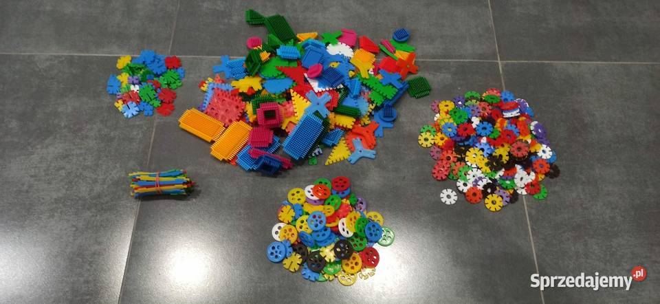 Klocki konstrukcyjne jeżyki wafle duża ilość