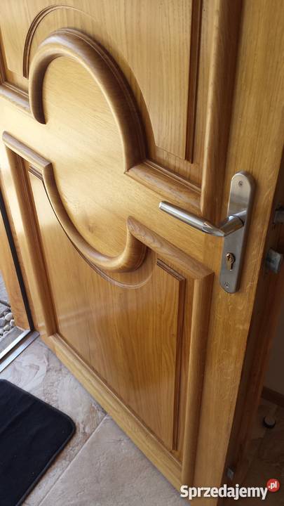 Drzwi dębowe zewnętrzne ocieplane styropianem 2 Drewno