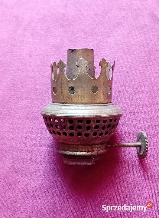 Zabytkowy mosiężny brener lampy naftowej Koźminek