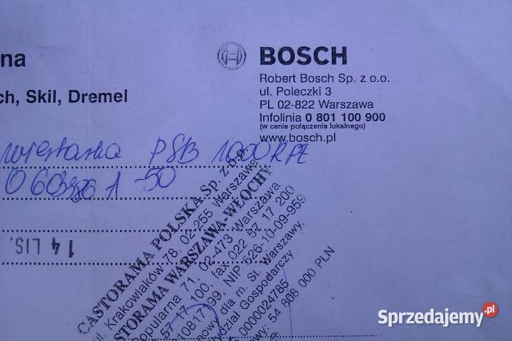 Nowa Wiertarka BOSCH PSB 1000RPE 1000W z Warszawa