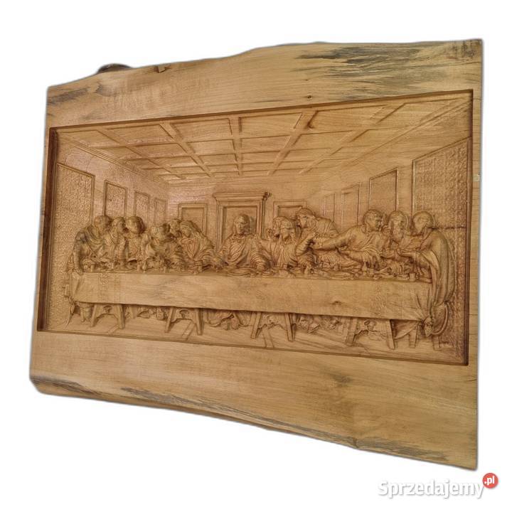 Ostatnia Wieczerza drewniana płaskorzeźba drewno Malechowo sprzedam