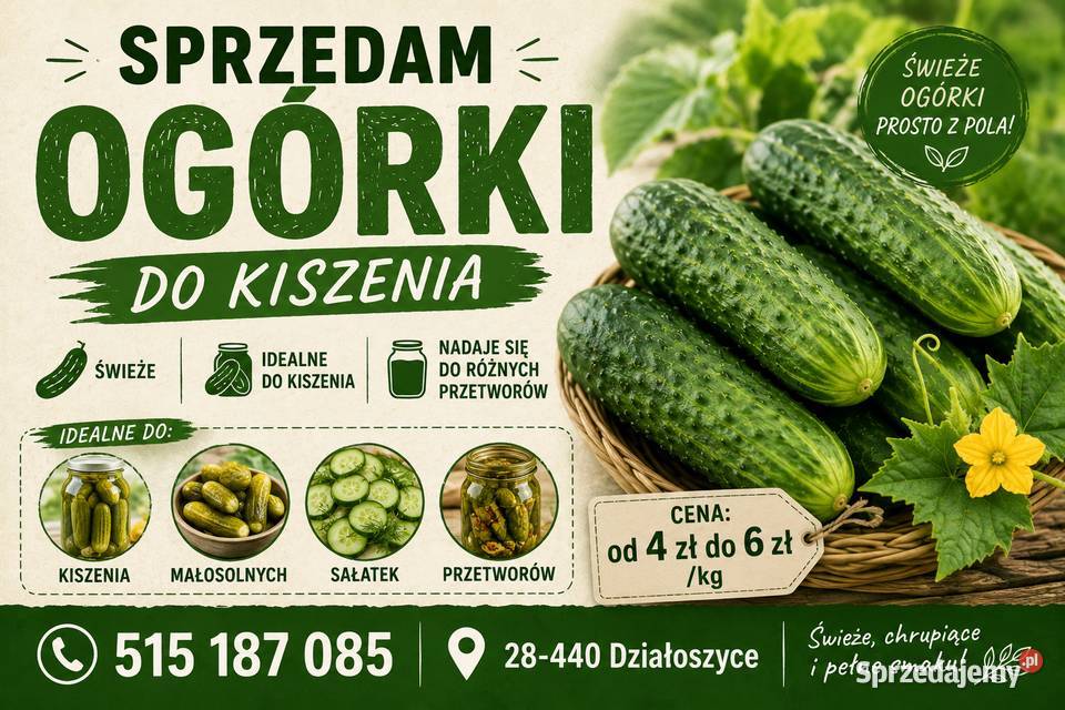 Sprzedam ogórki Pińczów