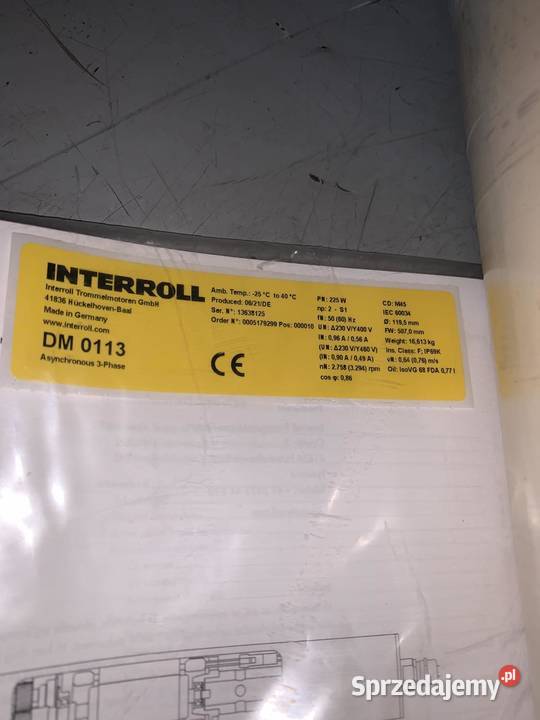 Interroll DM 0113 Drum Motor 225W M45 1195 mm x Warszawa