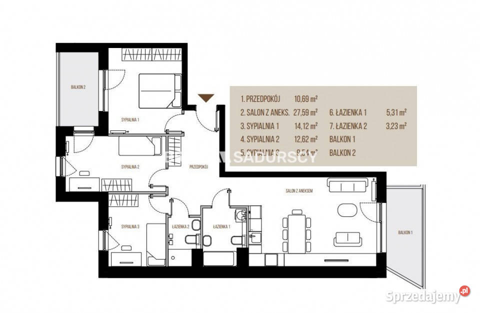 Mieszkanie 831 metrów 4 pokoje Kraków Wadowicka apartamentowiec