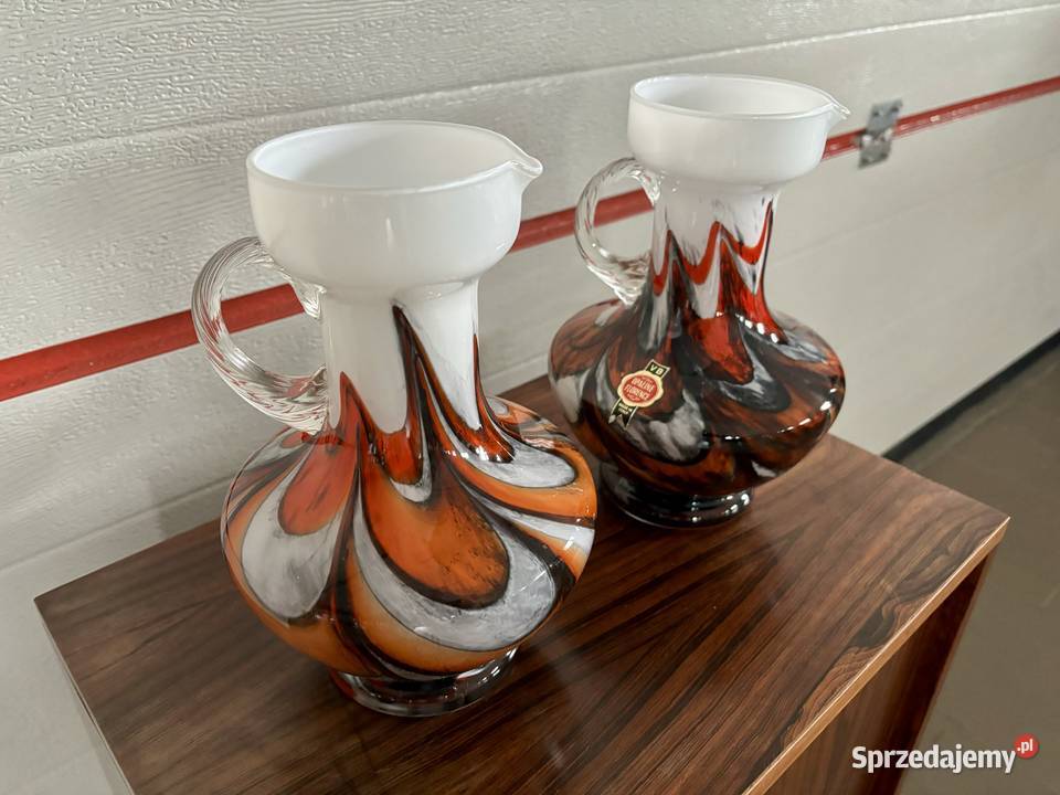 Para szkalnych wazonów włoskich Opaline Wrocław