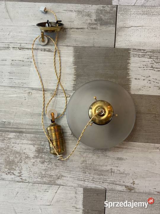 Orginalna stara lampa wisząca z przeciwwagą i