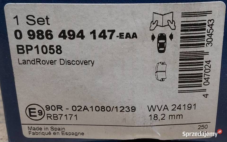 BOSCH KLOCKI HAMULCOWE PRZÓD LAND ROVER dolnośląskie