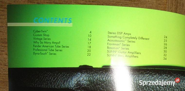 Fender Guitar Amplifiers Catalog katalog sprzedam