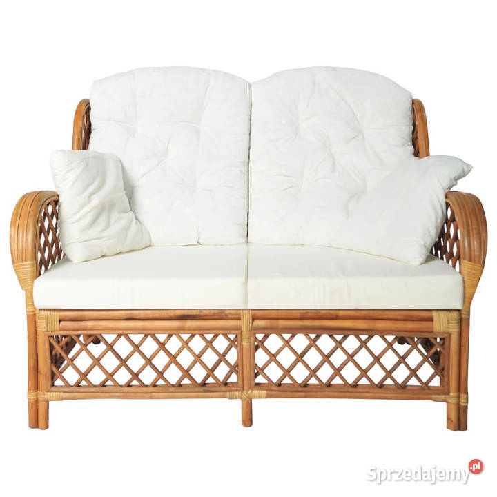 2osobowa sofa jasnobrązowa rattanowa WM325474 Warszawa