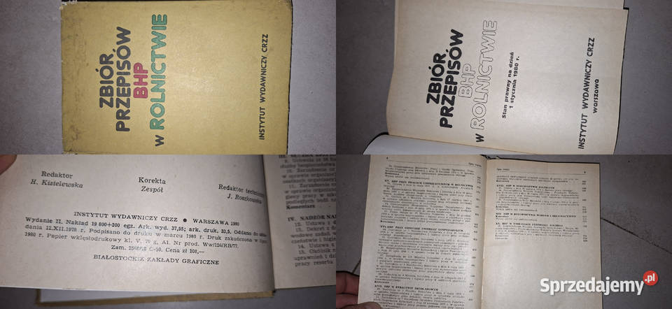 II wydanie niski nakład Zbiór przepisów BHP w Łęczyca