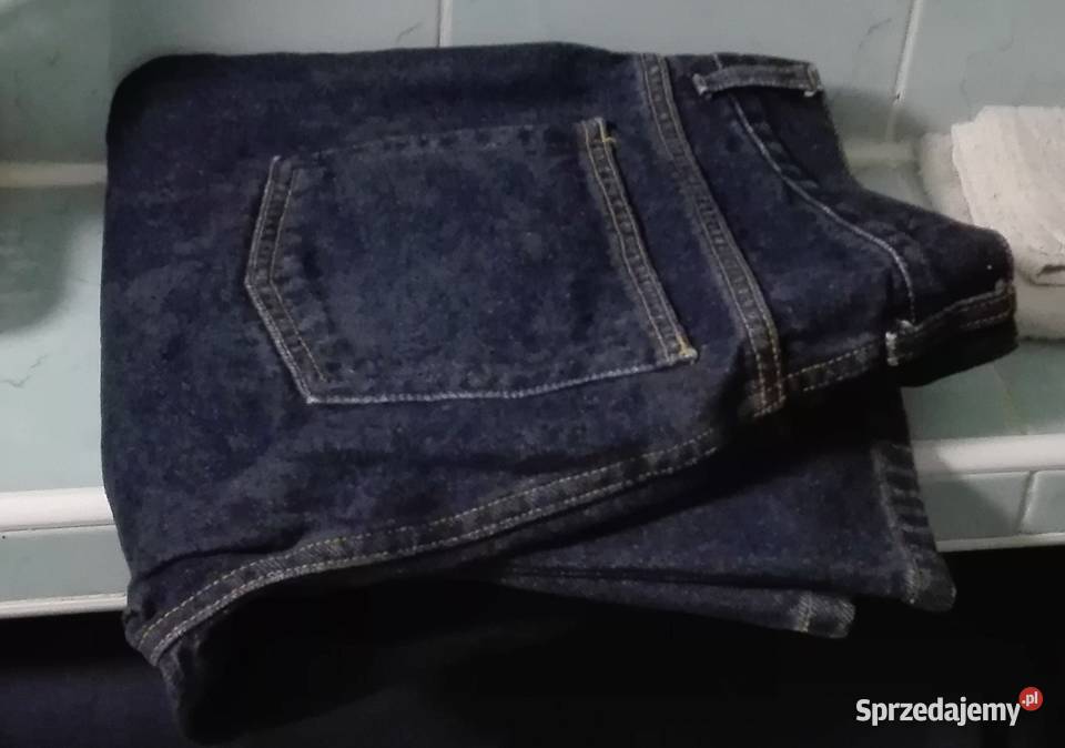 Jeansy długie ciemno granatowe 40 42 L XL Nowe Odzież codzienna sprzedam