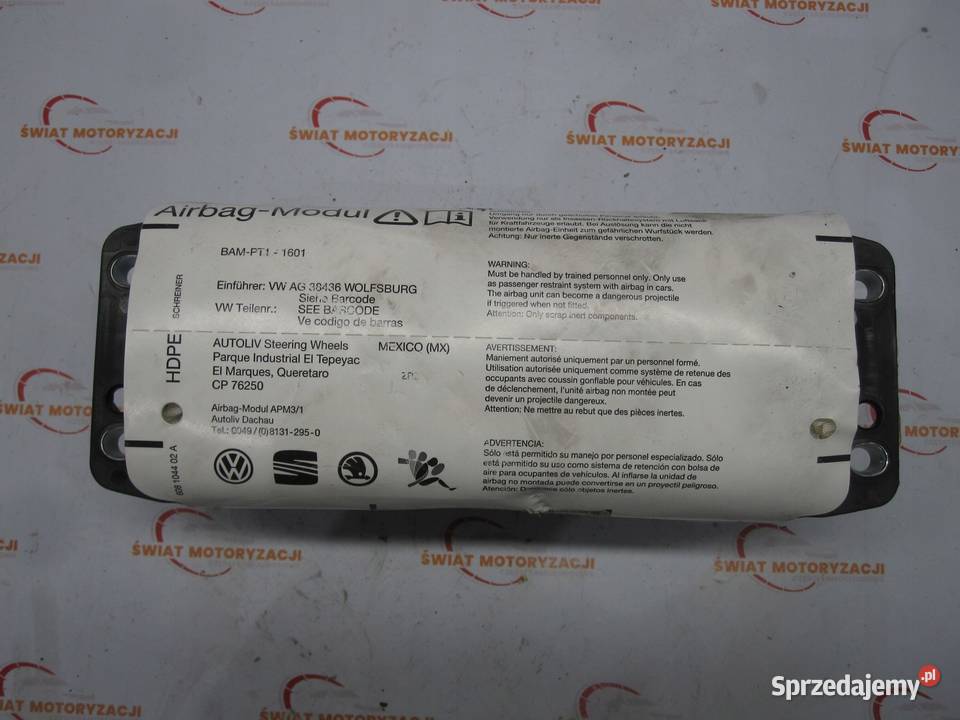VW GOLF VI 11r AIRBAG poduszka pasażera Poduszki powietrzne Kielce sprzedam