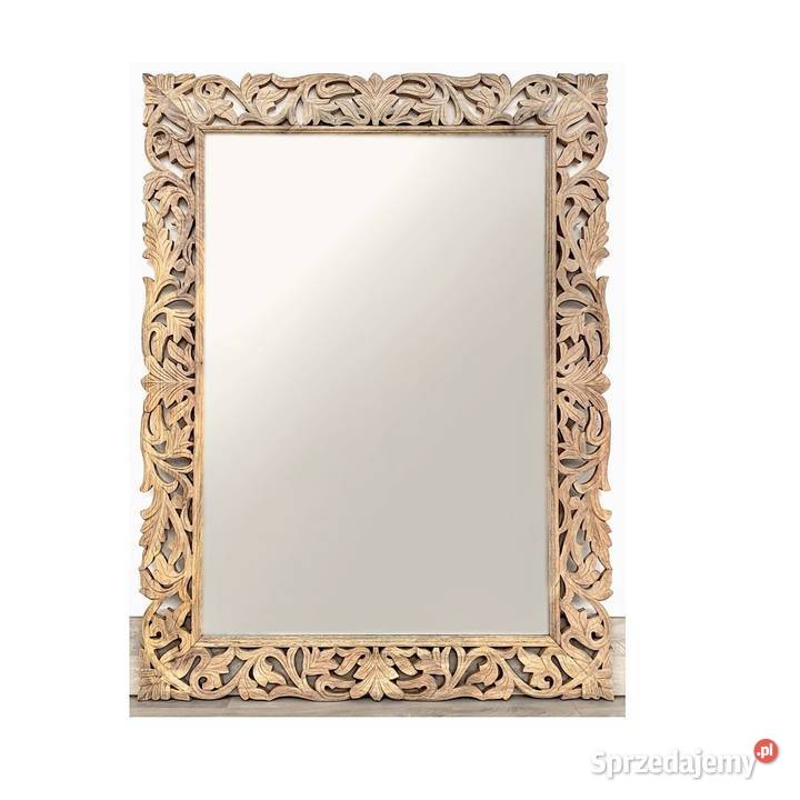 Duże rzeźbione drewniane lustro 160x120 z mango inny kolor Lublin