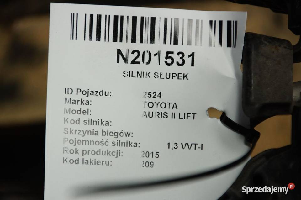 SILNIK SŁUPEK TOYOTA AURIS II LIFT 1 14 kujawsko-pomorskie