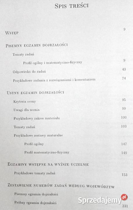 Zbiór zadań i zagadnień maturalnych z matematyki Chełm