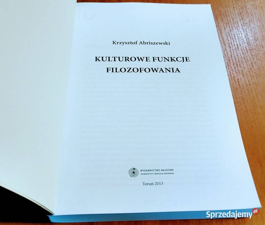 Kulturowe funkcje filozofowania Krzysztof Gdańsk