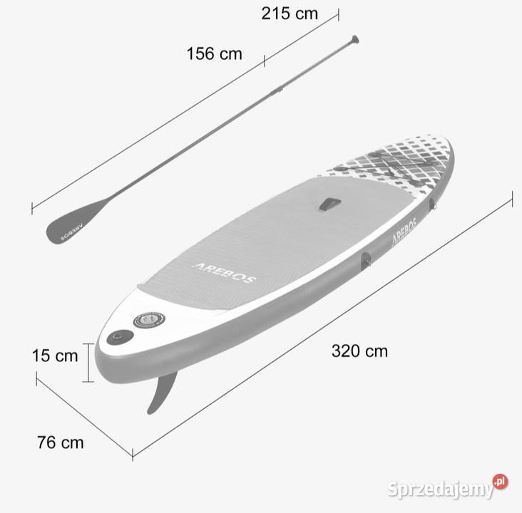 Deska SUP AREBOS SUP320DB 320 niebieska śląskie Poręba