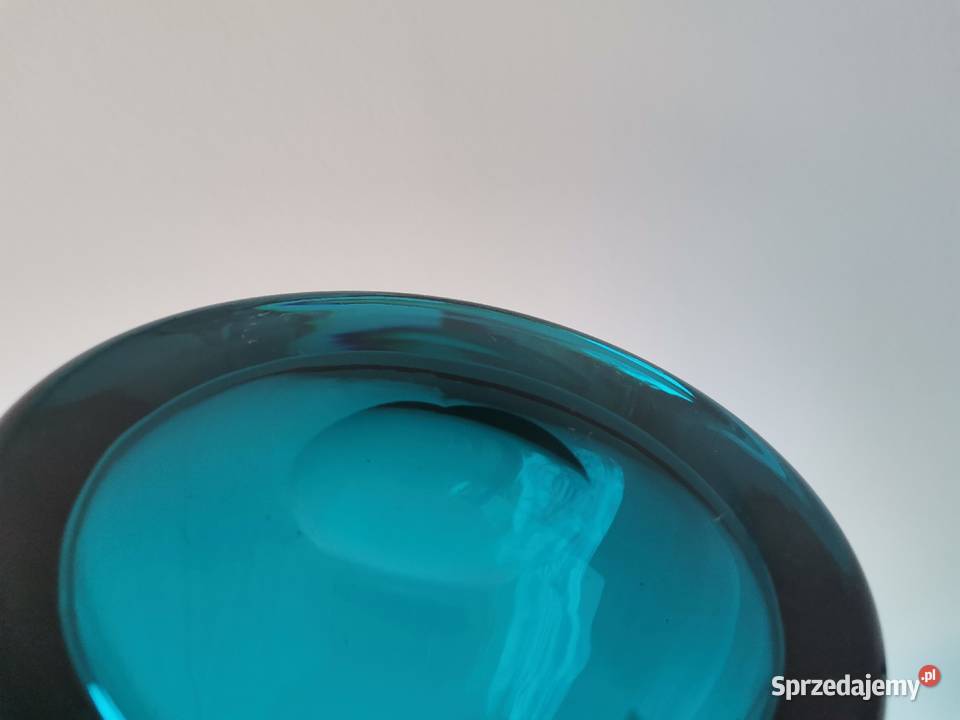 Stary niebieski dzbanek wazon 2 sztuki huta śląskie Katowice
