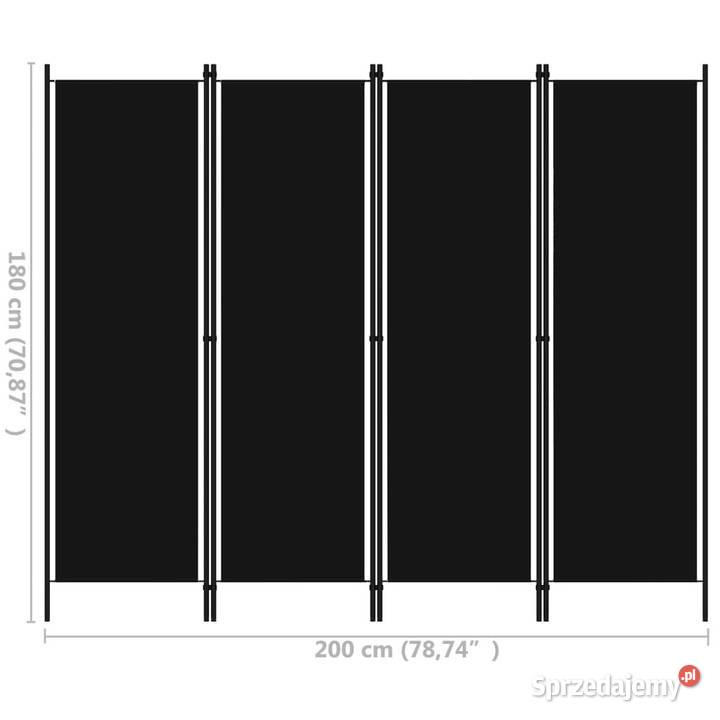 Parawan 4panelowy czarny 200 x 180 WM320722 mazowieckie Warszawa