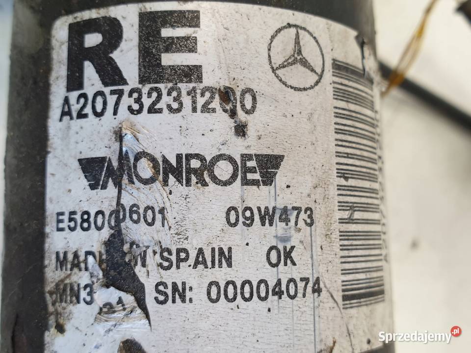 Mercedes C207 PRZEDNI AMORTYZATOR Lewy przód Rudka