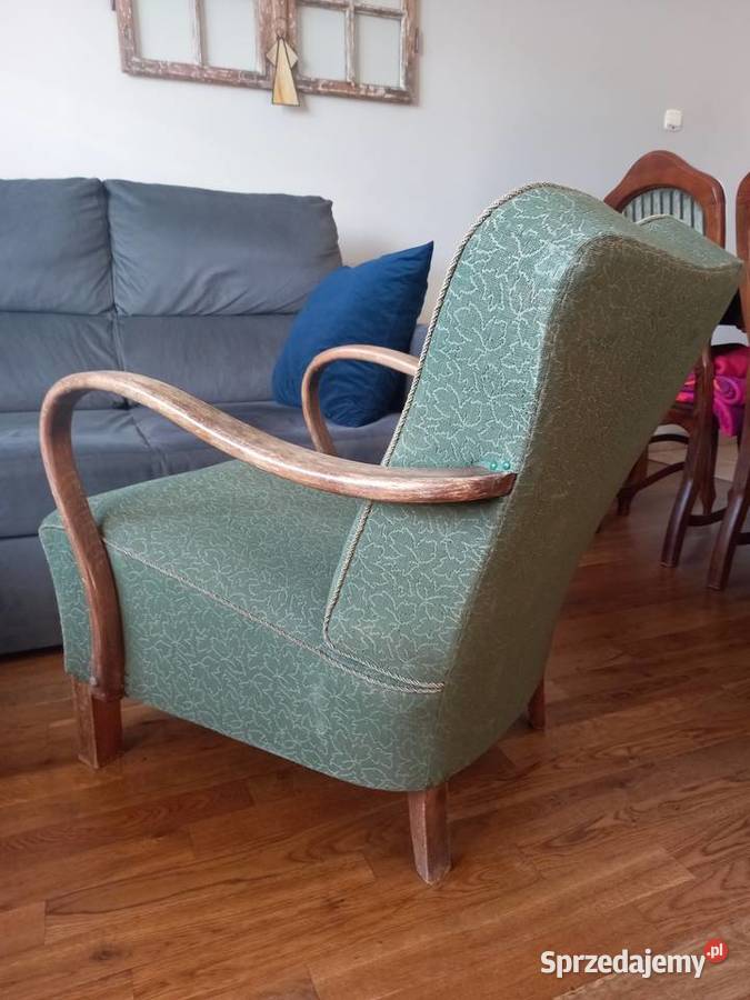 Stary przedwojenny fotel Art Deco vintage Rawicz