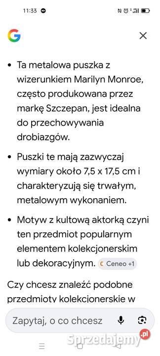 Puszka na biżuterię Marilyn Monroe sprzedam