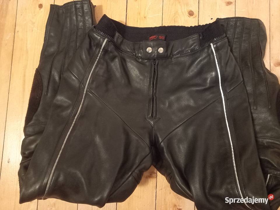 Spodnie motocyklowe ze skóry MQP czarne 50 M Chodzież