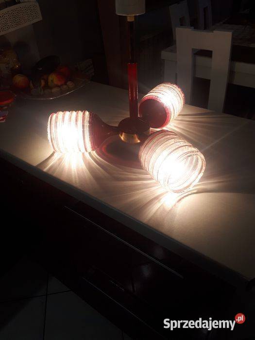 Żyrandol Lampa sufitowa PRL trójramienna Sulmierzyce