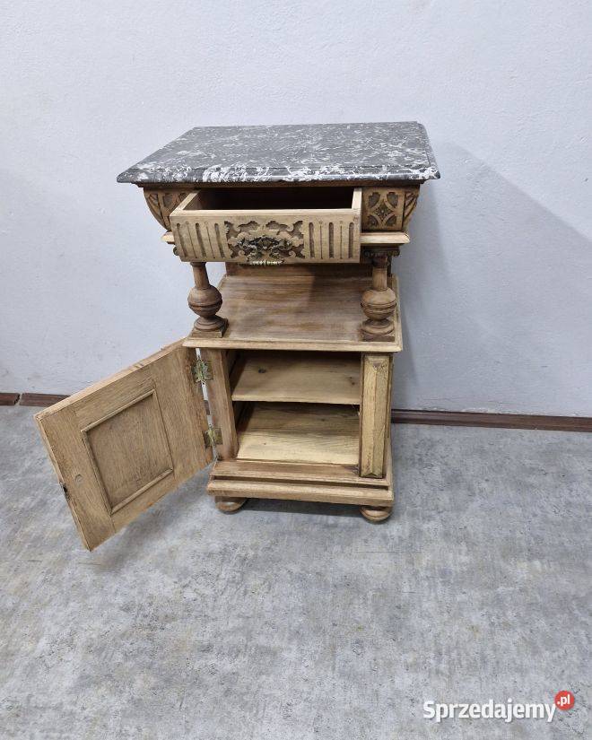 Orzechowa Szafka z Kamiennym Blatem AntykiMarki Meble Marki