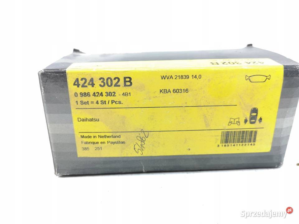 KLOCKI HAMULCOWE TYŁ BOSCH DAIHATSU CHARADE III osobowe Klocki hamulcowe