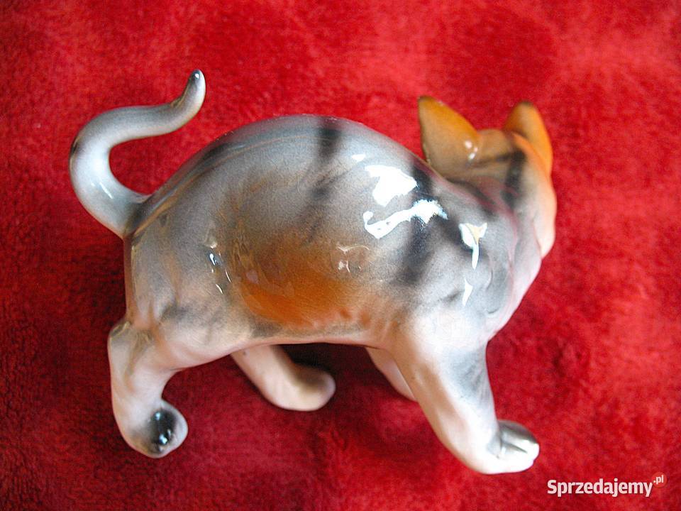 Kot Koteczka z dzieckiem figurka porcelana 7 x 9 Wyposażenie wnętrz Siedlce