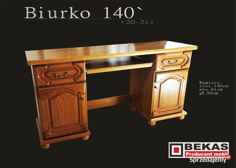 Stylowe Biurko 170 2D2s Dąb Rustikal Klasyk Biurka