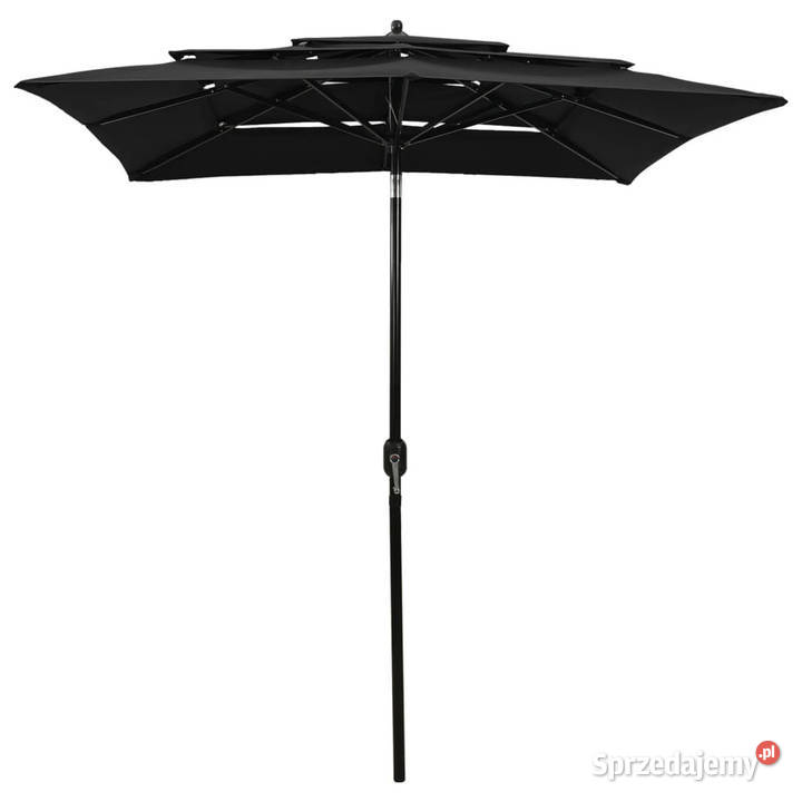3poziomowy parasol na aluminiowym słupku czarny mazowieckie