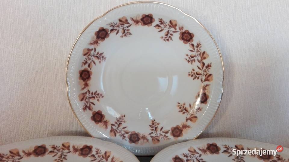 Spodki talerzyki stara porcelana Chodzież fason Warpechy Stare
