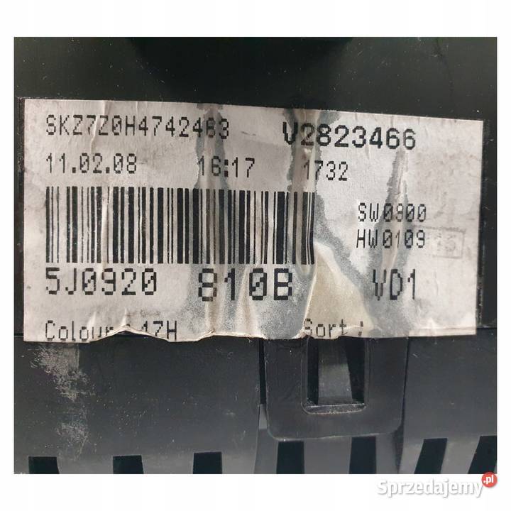 LICZNIK ZEGARY 5J0920810B Skoda Fabia II osobowe Chełm