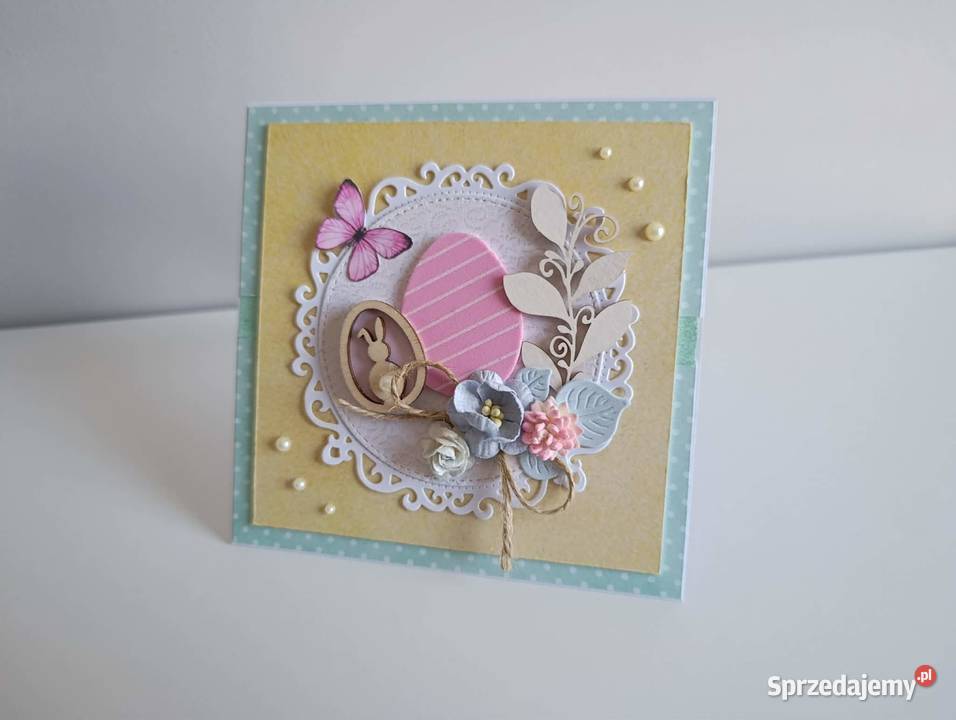 Kartka ręcznie robiona Świąteczna Wielkanoc 5 Łódź