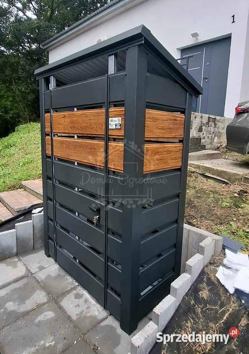 Wiata śmietnikowa 15x05m antracyt jasny orzech Braniewo sprzedam