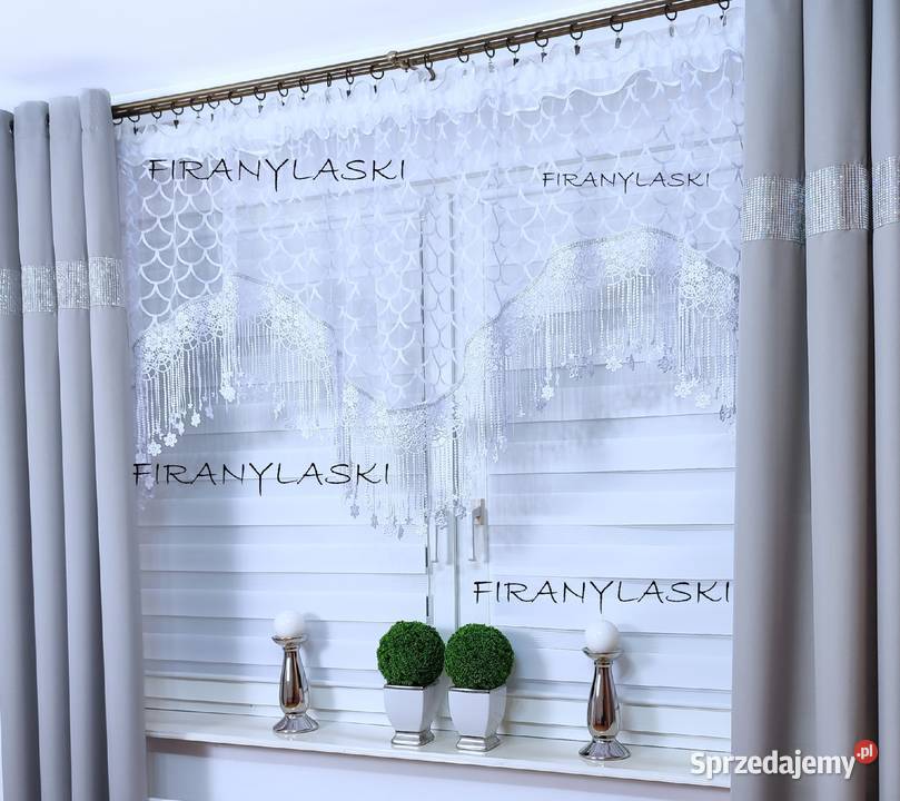 Firana do pokoju salonu kuchni szeroka gipiura Kruszwica