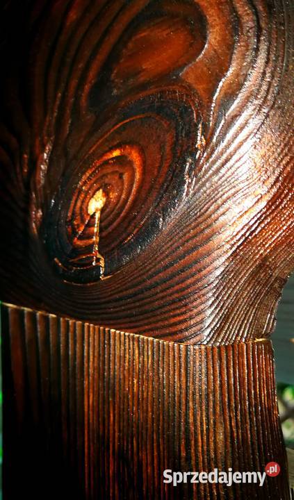 Lustro drewniane vintage opalone postarzone Lustra