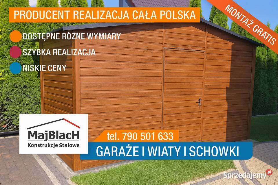 Mały Garaż Magazyn na Narzędzia Wiatka na Drewno