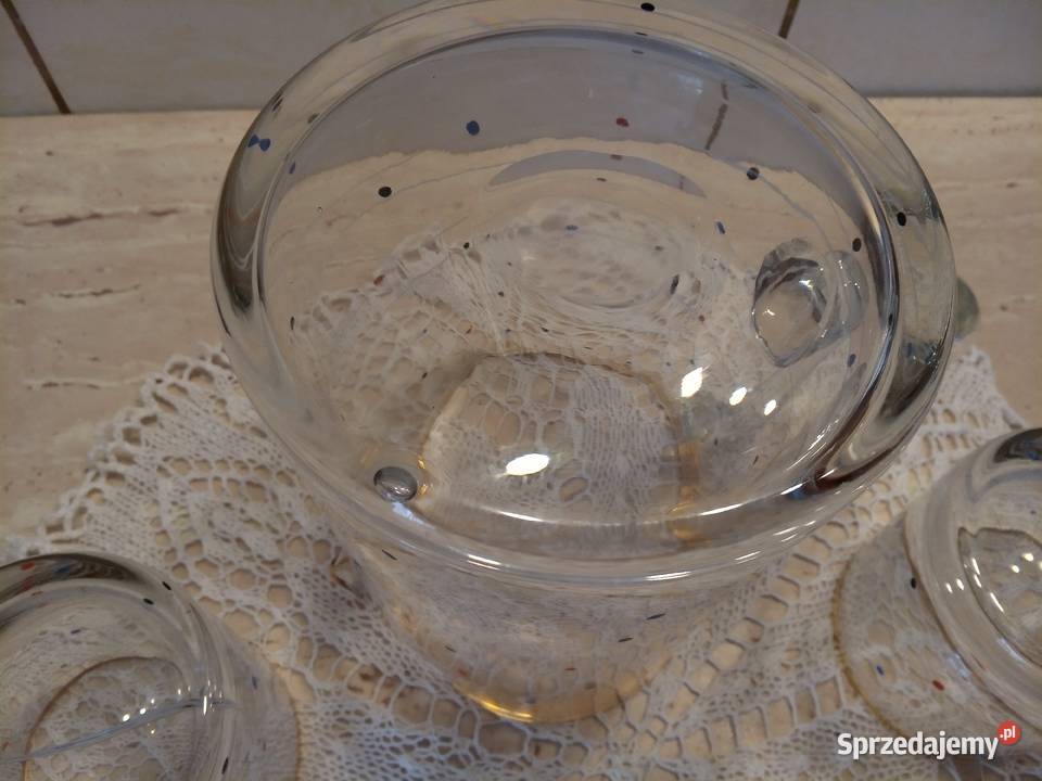 Dzbanek 4 szklaneczki w kropeczki lata 60 Nakło nad Notecią