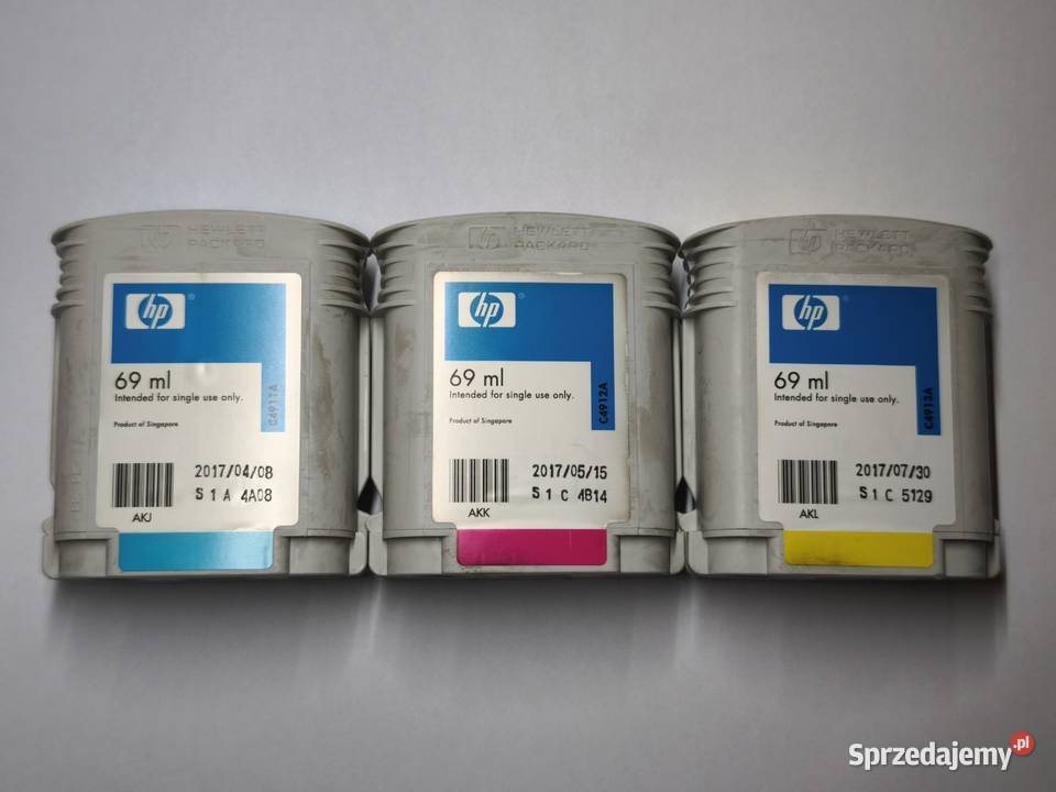 TUSZE HP 82 CYAN MAGENTA YELLOW C4911A C4912A Pozostałe