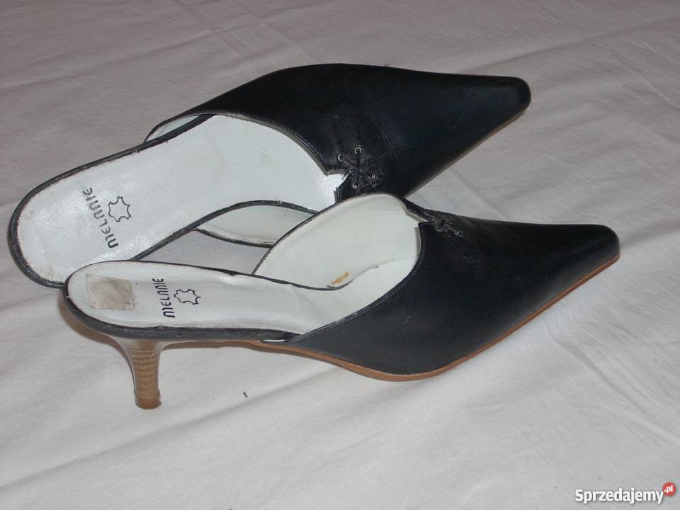 SKÓRZANE klapki buty J NOWE 385 39 czarny Nowy Sącz
