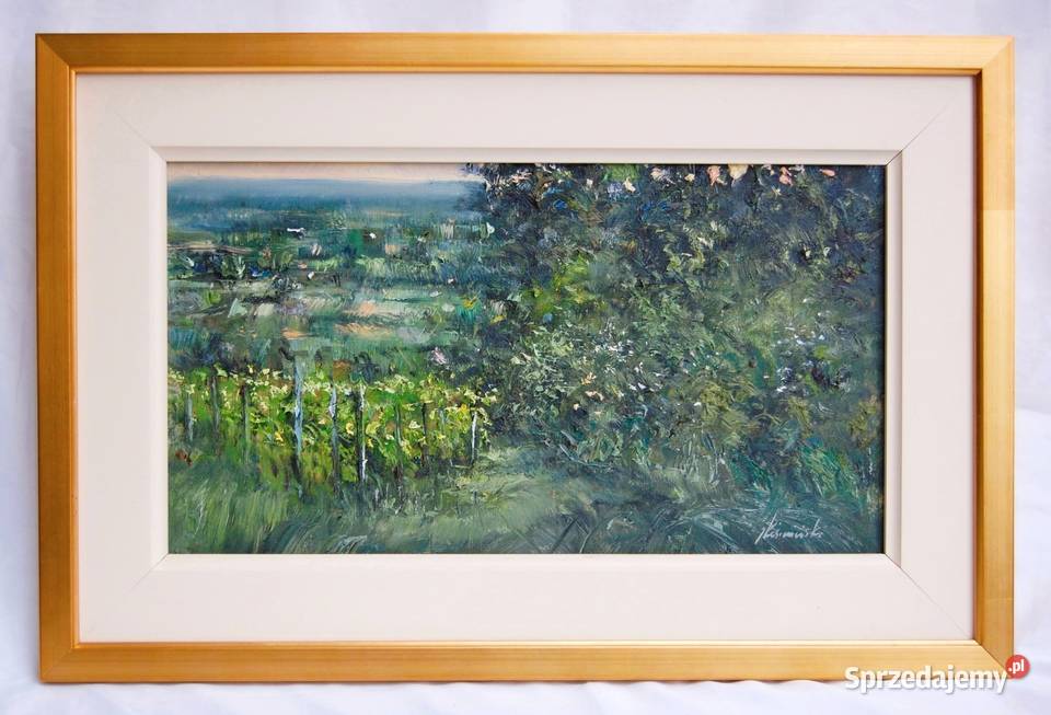 Jacek Kośmiński sad pejzaż obraz olejny złocona Dom i Ogród Lublin