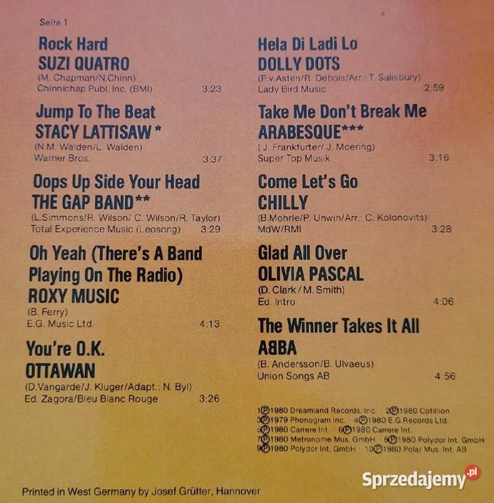 High Life 20 Original Top Hits ABBA Roxy Music Płyty i kasety Chełmno sprzedam