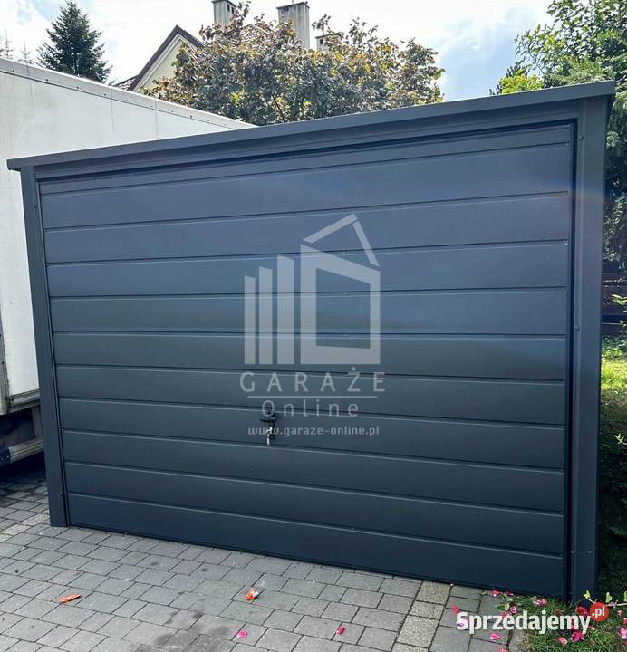 Garaż Blaszany 3m x 5m spad tył Brama uchylna Wisła