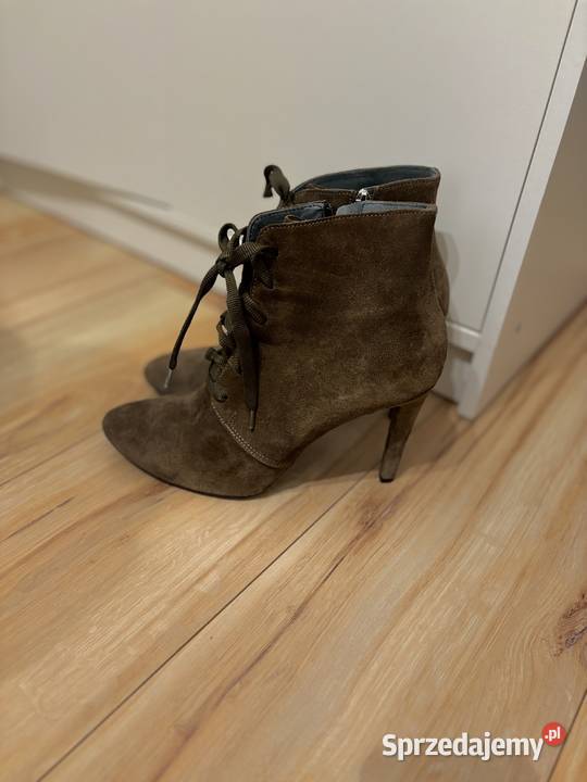 Botki sztyblety na szpilce na słupku Trzewiki skóra mazowieckie Legionowo